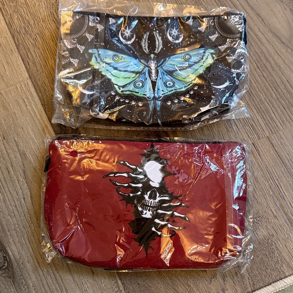 Set of 2 Graphic zipper pouch